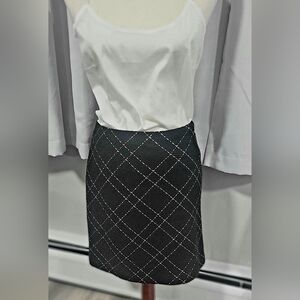 Vince Camuto Black Diamond Pattern Pencil Skirt
